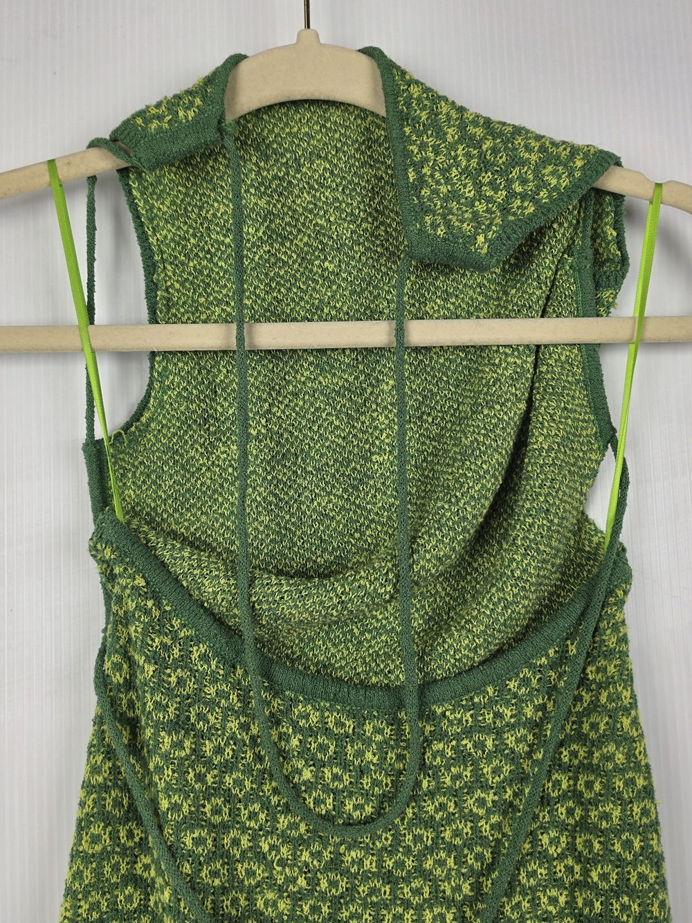 Sleeveless Green Patterned Midi Dress with Front Slit - Free People Mindy Dress - Picture 5 of 9